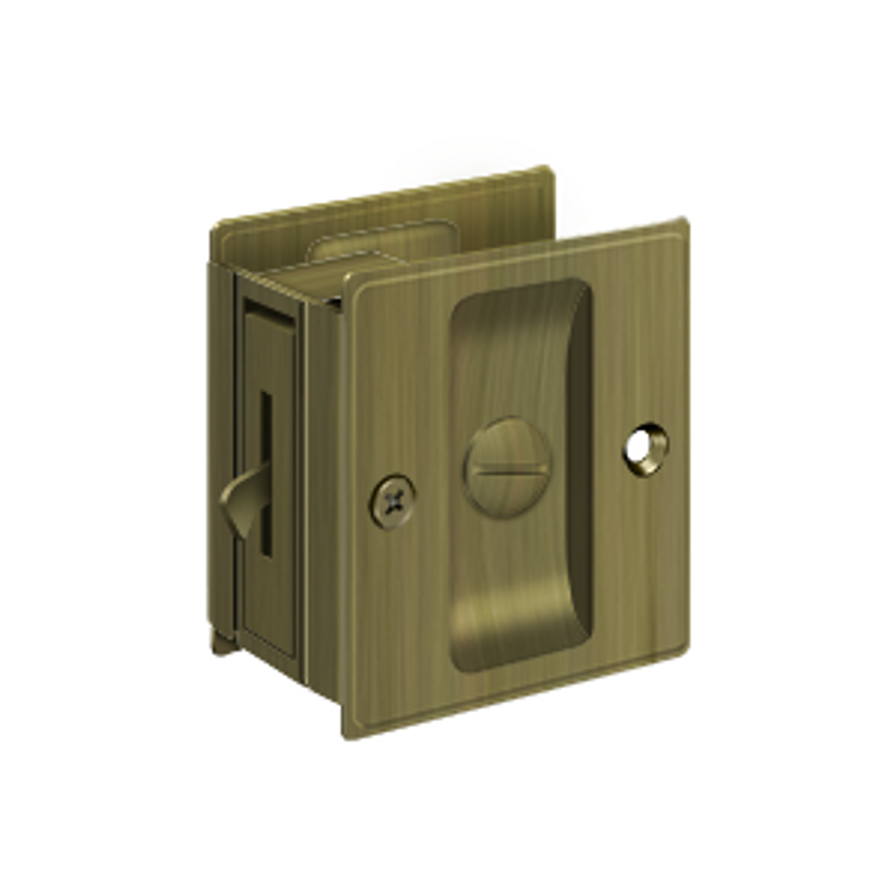 Deltana SDL25 PRIVACY POCKET LOCK, 2-1/2" X 2-3/4" SOLID BRASS