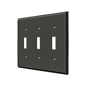Deltana Hardware Deltana SWP4763 SWITCH PLATE, TRIPLE STANDARD SOLID BRASS 