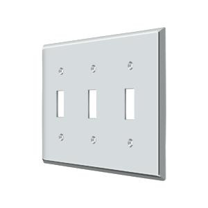 Deltana Hardware Deltana SWP4763 SWITCH PLATE, TRIPLE STANDARD SOLID BRASS 