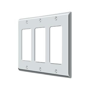Deltana Hardware Deltana SWP4740 SWITCH PLATE, TRIPLE ROCKER SOLID BRASS 