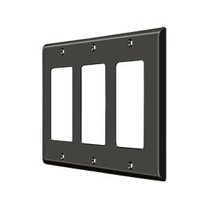 Deltana Hardware Deltana SWP4740 SWITCH PLATE, TRIPLE ROCKER SOLID BRASS 