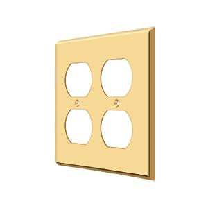 Deltana Hardware Deltana SWP4771 SWITCH PLATE, QUADRUPLE OUTLET SOLID BRASS 