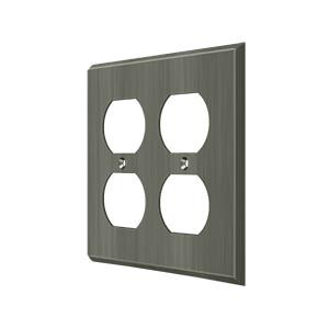 Deltana Hardware Deltana SWP4771 SWITCH PLATE, QUADRUPLE OUTLET SOLID BRASS 
