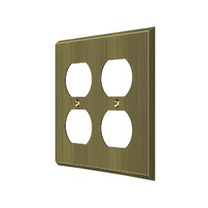 Deltana Hardware Deltana SWP4771 SWITCH PLATE, QUADRUPLE OUTLET SOLID BRASS 
