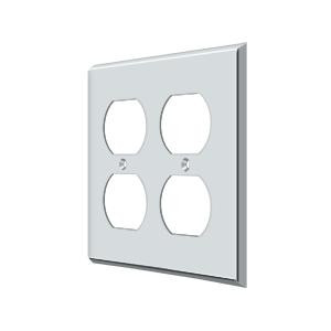 Deltana Hardware Deltana SWP4771 SWITCH PLATE, QUADRUPLE OUTLET SOLID BRASS 