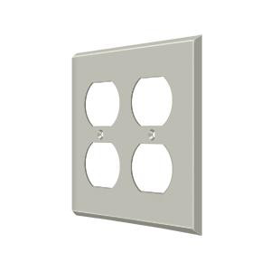 Deltana Hardware Deltana SWP4771 SWITCH PLATE, QUADRUPLE OUTLET SOLID BRASS 