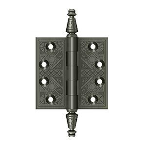 Deltana Hardware Deltana DSBP35 3-1/2" X 3-1/2" SQUARE ORNATE HINGES SOLID BRASS 