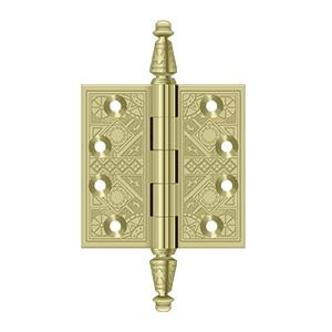 Deltana Hardware Deltana DSBP35 3-1/2" X 3-1/2" SQUARE ORNATE HINGES SOLID BRASS 