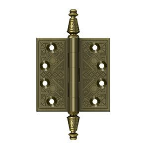 Deltana Hardware Deltana DSBP35 3-1/2" X 3-1/2" SQUARE ORNATE HINGES SOLID BRASS 