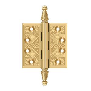 Deltana Hardware Deltana DSBP35 3-1/2" X 3-1/2" SQUARE ORNATE HINGES SOLID BRASS 