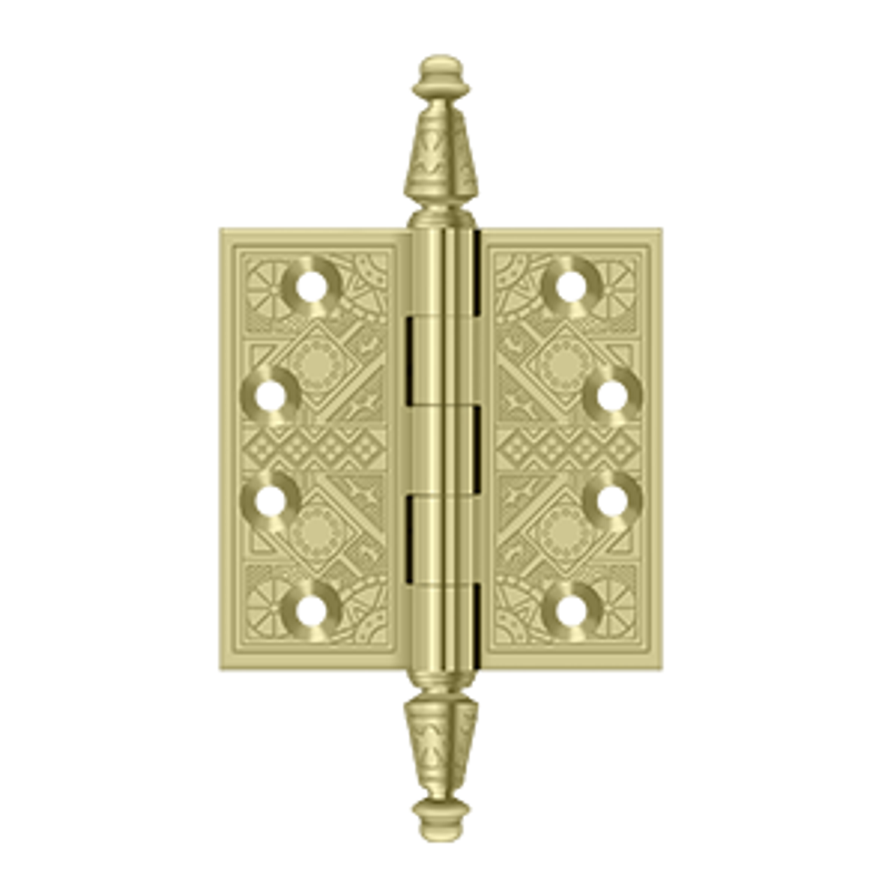 Deltana DSBP35 3-1/2" X 3-1/2" SQUARE ORNATE HINGES SOLID BRASS