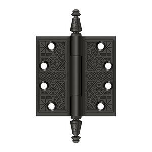 Deltana Hardware Deltana DSBP44 4" X 4" SQUARE ORNATE HINGES SOLID BRASS 