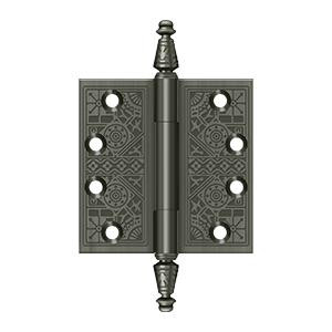Deltana Hardware Deltana DSBP44 4" X 4" SQUARE ORNATE HINGES SOLID BRASS 