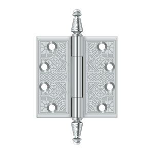 Deltana Hardware Deltana DSBP44 4" X 4" SQUARE ORNATE HINGES SOLID BRASS 