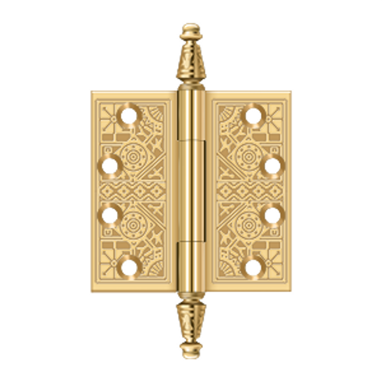 Deltana DSBP44 4" X 4" SQUARE ORNATE HINGES SOLID BRASS