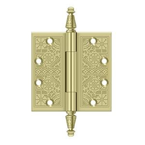 Deltana Hardware Deltana DSBP45 4-1/2" X 4-1/2" SQUARE ORNATE HINGES SOLID BRASS 