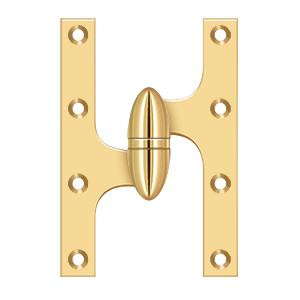 Deltana Hardware Deltana OK6040B 6" X 4" OLIVE KNUCKLE HINGES, HANDED, SOLID BRASS 