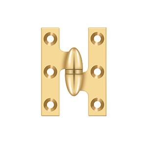 Deltana Hardware Deltana OK2015 2" X 1-1/2" OLIVE KNUCKLE HINGES, HANDED, SOLID BRASS 