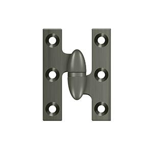 Deltana Hardware Deltana OK2015 2" X 1-1/2" OLIVE KNUCKLE HINGES, HANDED, SOLID BRASS 
