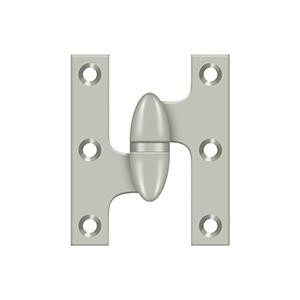 Deltana Hardware Deltana OK2520 2-1/2" X 2" OLIVE KNUCKLE HINGES, HANDED, SOLID BRASS 