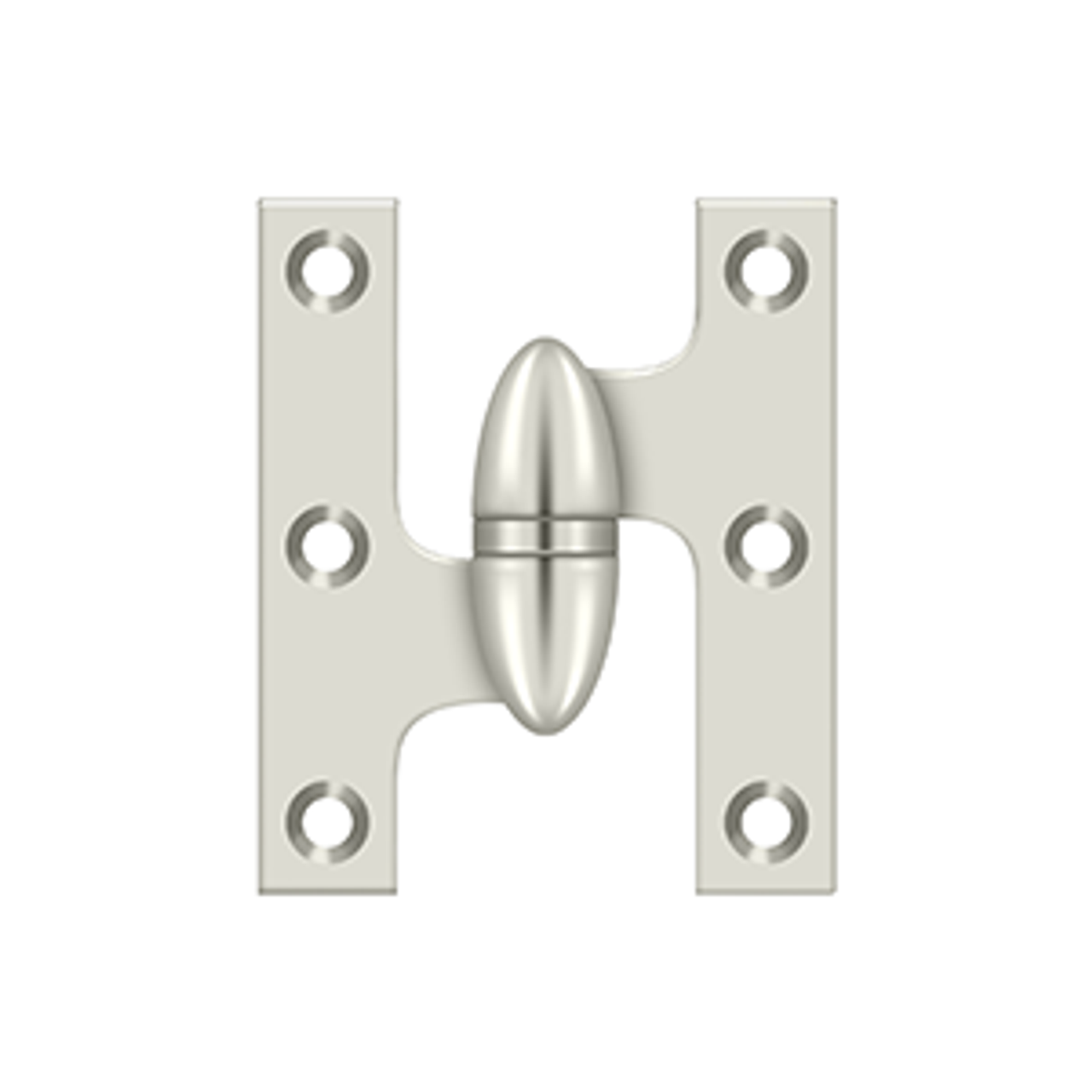 Deltana OK2520 2-1/2" X 2" OLIVE KNUCKLE HINGES, HANDED, SOLID BRASS