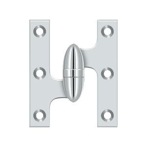 Deltana Hardware Deltana OK3025B 3" X 2-1/2" OLIVE KNUCKLE HINGES, HANDED, SOLID BRASS 