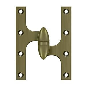 Deltana Hardware Deltana OK6045B 6" X 4-1/2" HINGE OLIVE KNUCKLE HINGES, HANDED, SOLID BRASS 