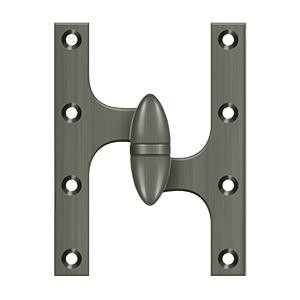 Deltana Hardware Deltana OK6045B 6" X 4-1/2" HINGE OLIVE KNUCKLE HINGES, HANDED, SOLID BRASS 