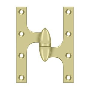 Deltana Hardware Deltana OK6045B 6" X 4-1/2" HINGE OLIVE KNUCKLE HINGES, HANDED, SOLID BRASS 