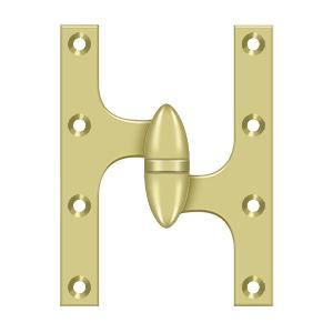 Deltana Hardware Deltana OK6045B 6" X 4-1/2" HINGE OLIVE KNUCKLE HINGES, HANDED, SOLID BRASS 