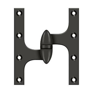 Deltana Hardware Deltana OK6050B 6" X 5" HINGE OLIVE KNUCKLE HINGES, HANDED, SOLID BRASS 