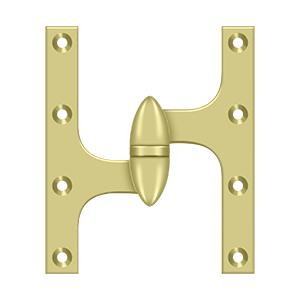 Deltana Hardware Deltana OK6050B 6" X 5" HINGE OLIVE KNUCKLE HINGES, HANDED, SOLID BRASS 
