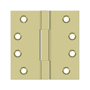 Deltana Hardware Deltana DSBS4 4"X 4" SQUARE KNUCKLE HINGES, SOLID BRASS 