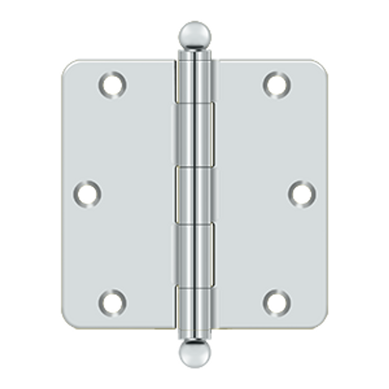 Deltana S35R4BT 3-1/2" X 3-1/2" X 1/4" RADIUS HINGE, WITH BALL TIPS,STEEL MATERIAL