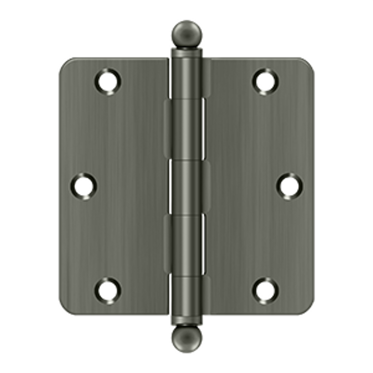 Deltana S35R4BT 3-1/2" X 3-1/2" X 1/4" RADIUS HINGE, WITH BALL TIPS,STEEL MATERIAL