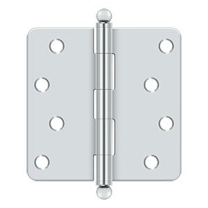 Deltana Hardware Deltana S44R4BT 4" X 4" X 1/4" RADIUS HINGE, WITH BALL TIPS,STEEL MATERIAL 