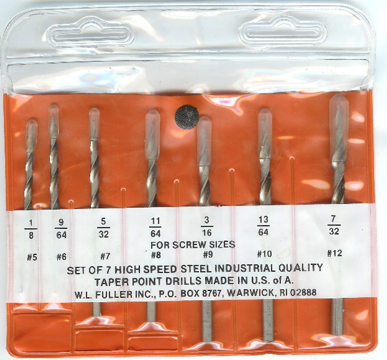 WL Fuller Taper Drill Bit Sets Fractional Sizes High Speed Steel Standard & Hex Shank