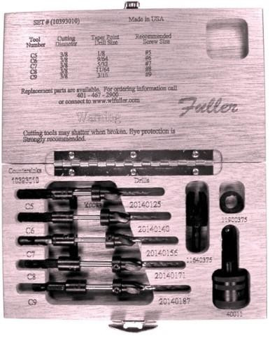  WL Fuller 10393010 Quick Release Type C Combination Countersink and Taper Point Drill Set 