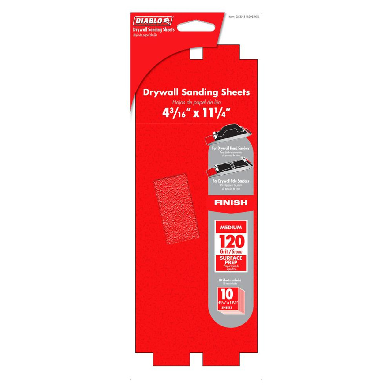  Freud Diablo DCS431 4-3/16 in. x 11-1/4 in. Drywall Sanding Sheet 