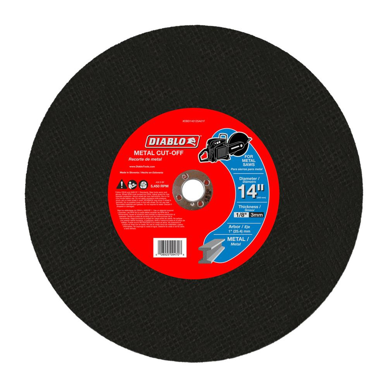  Freud Diablo 14 in. Metal High Speed Cut Off Disc 