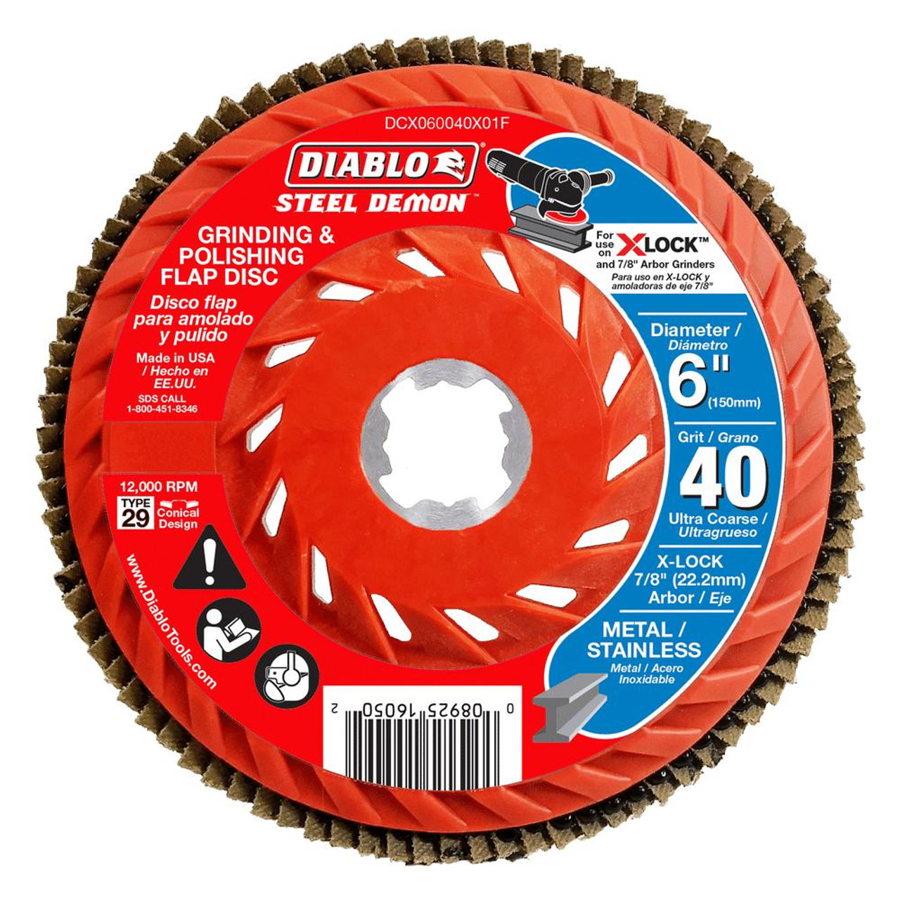  Freud Diablo 6 in. Flap Discs for X-Lock and All Grinders DCX0600 