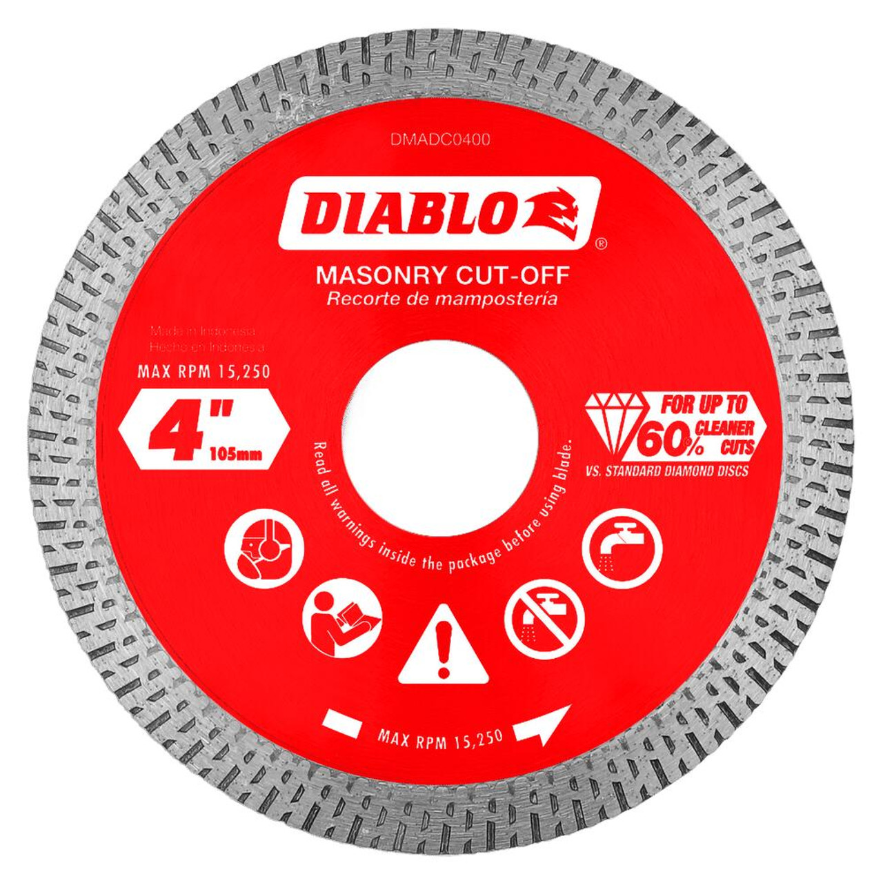  Freud Diablo 4in. Diamond Continuous Rim Cut-Off Discs for Masonry DMADC0300 