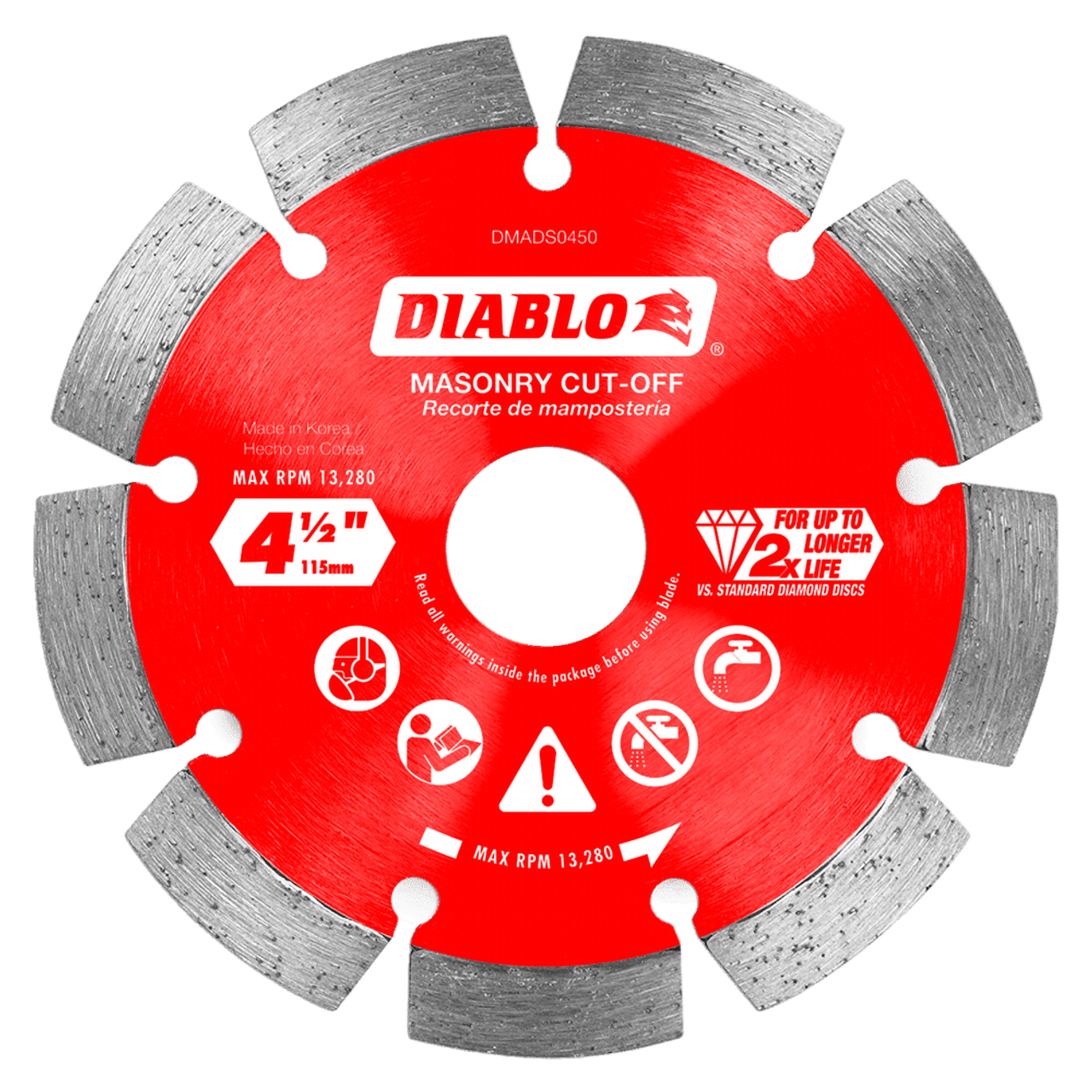 Freud Diablo 4-1/2"in. Diamond  Cut-Off Discs for Masonry DMAD-DDX