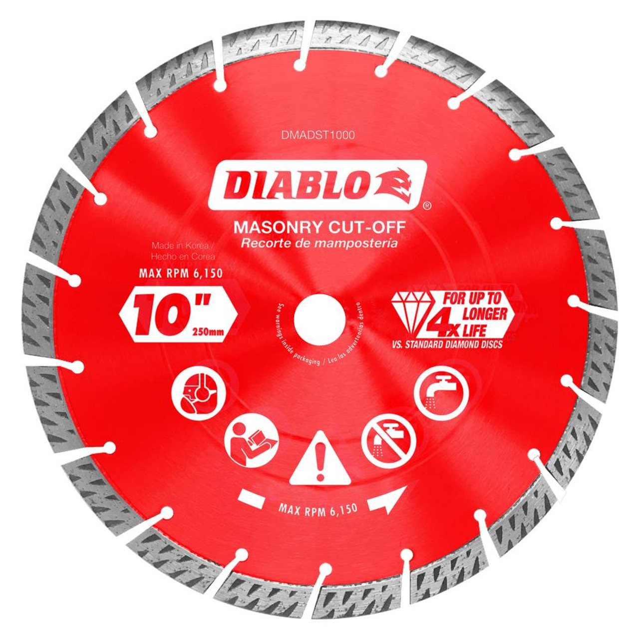  Freud Diablo 10 in. Diamond Cut-Off Discs for Masonry DMADC10 DMADS10-DMADST09 