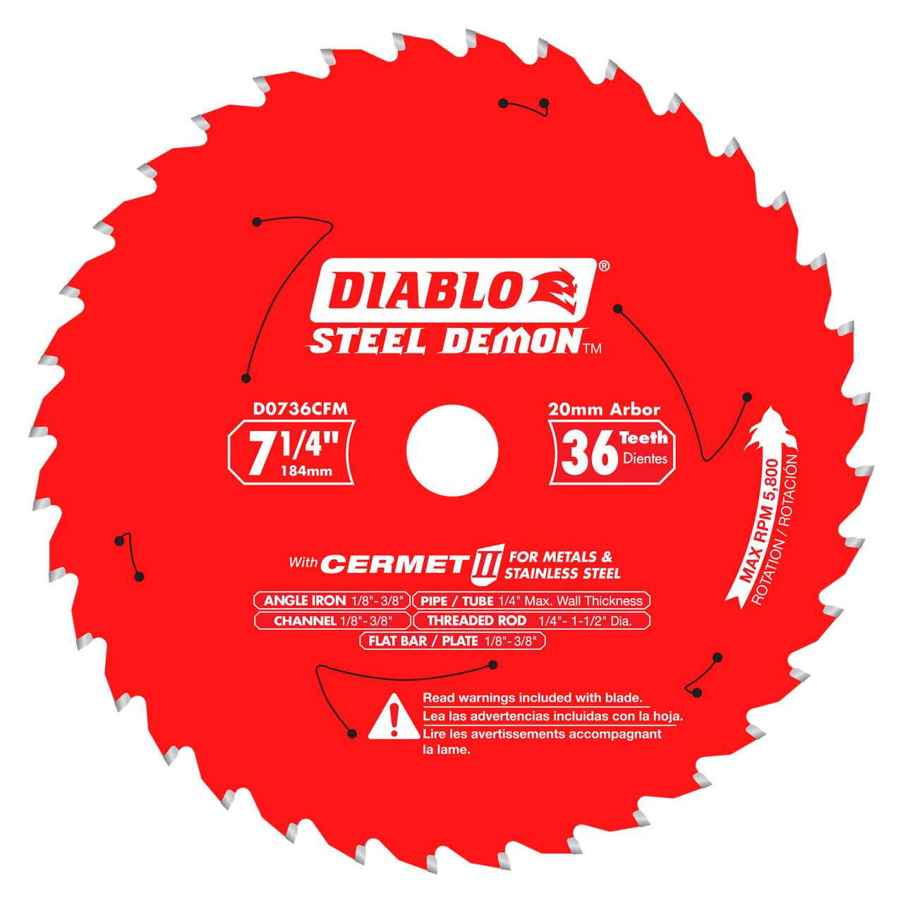  Freud Diablo Cermet II Saw Blade for Thick Metal & Stainless Steels DCF-M 