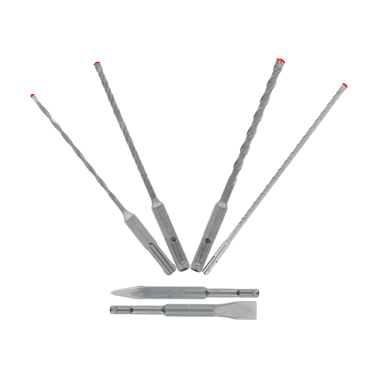 Freud Diablo 6pc SDS-Plus Rebar Demon 4-Cutter Full Carbide Head Hammer Drill Bit & Chisel Set DMAPL9930-S6