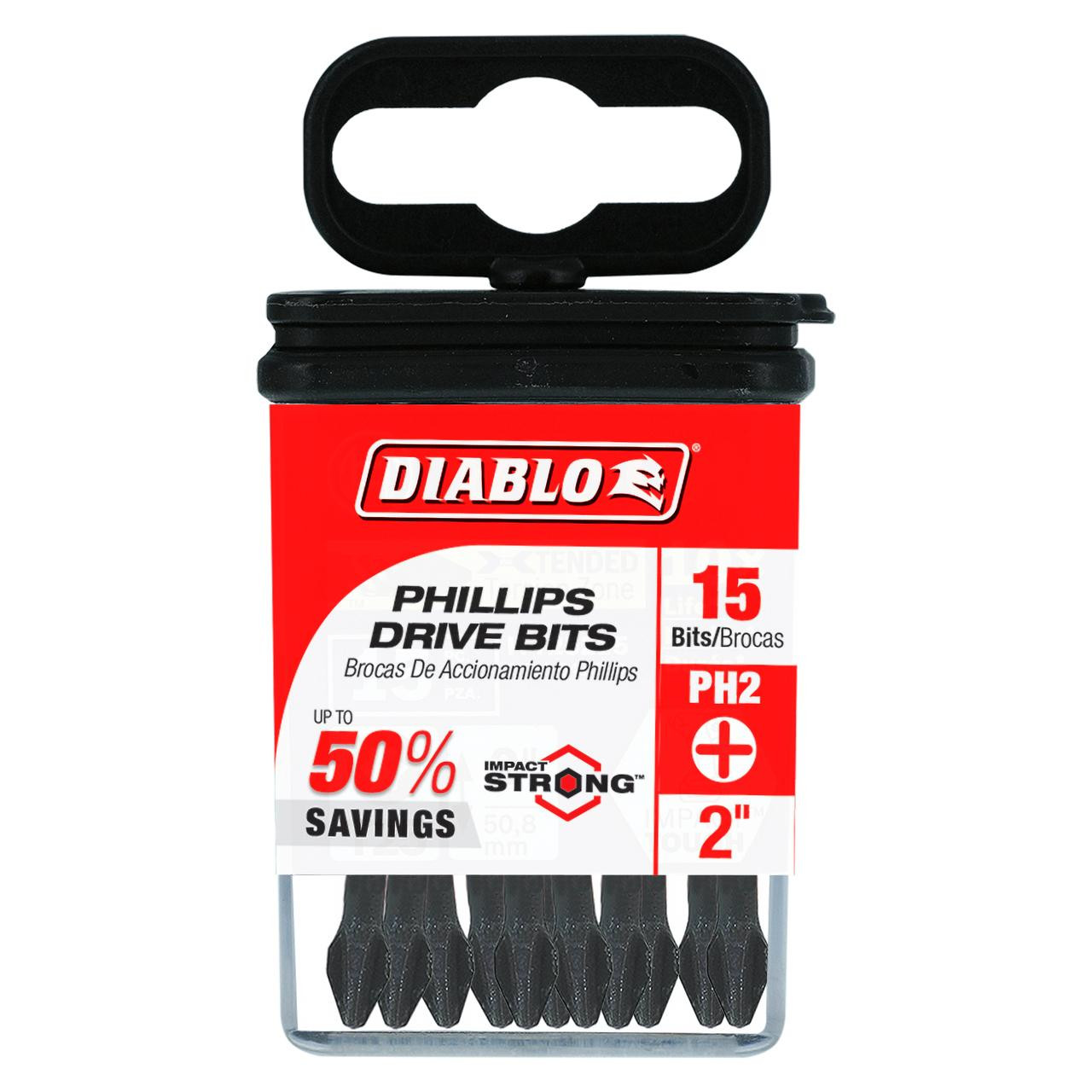  Freud Diablo 2 in. #2 Phillips Drive Bits 