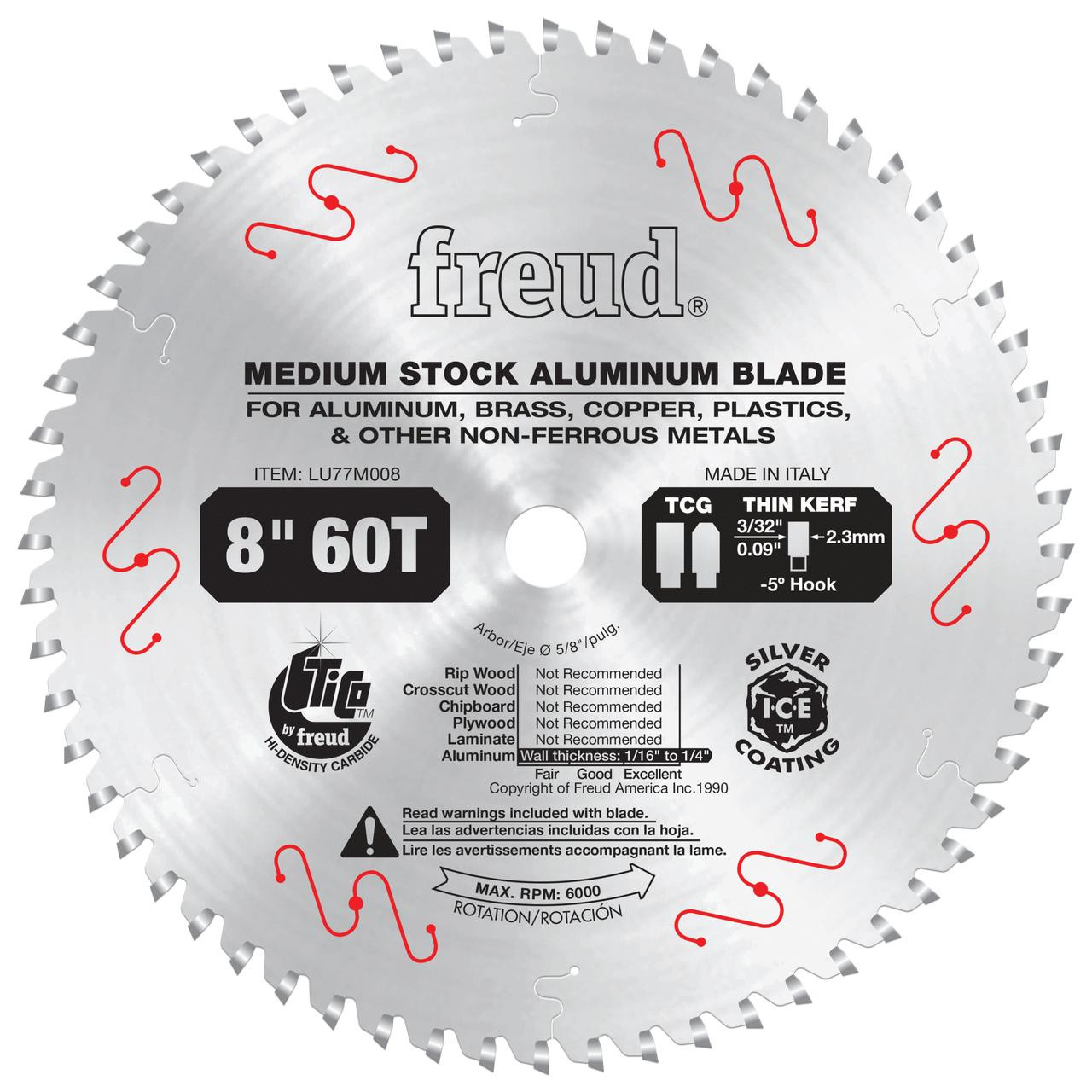  Freud LU77M SERIES Medium Aluminum & Nonâ€‘Ferrous Blades 