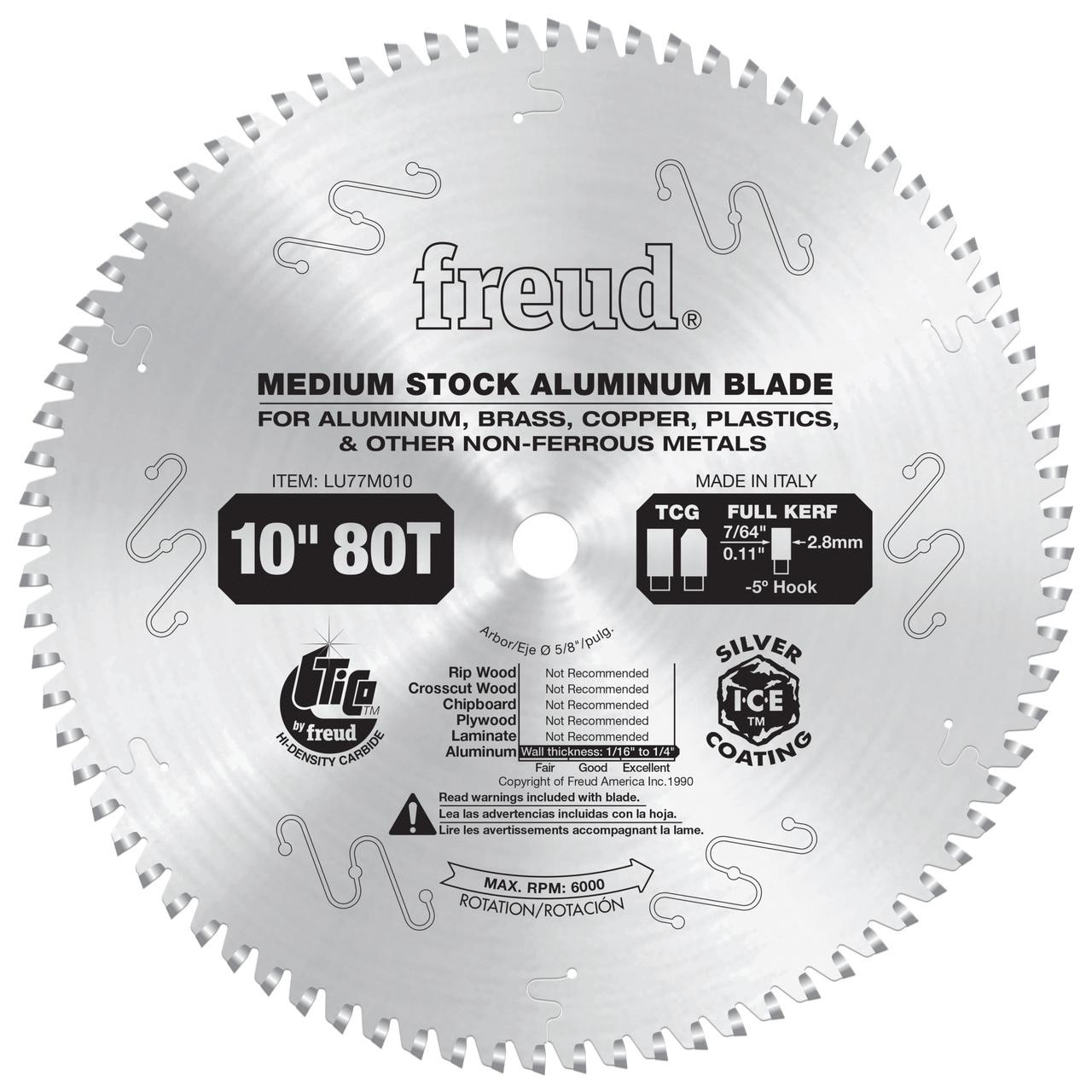 Freud LU77M SERIES Medium Aluminum & Nonâ€‘Ferrous Blades 