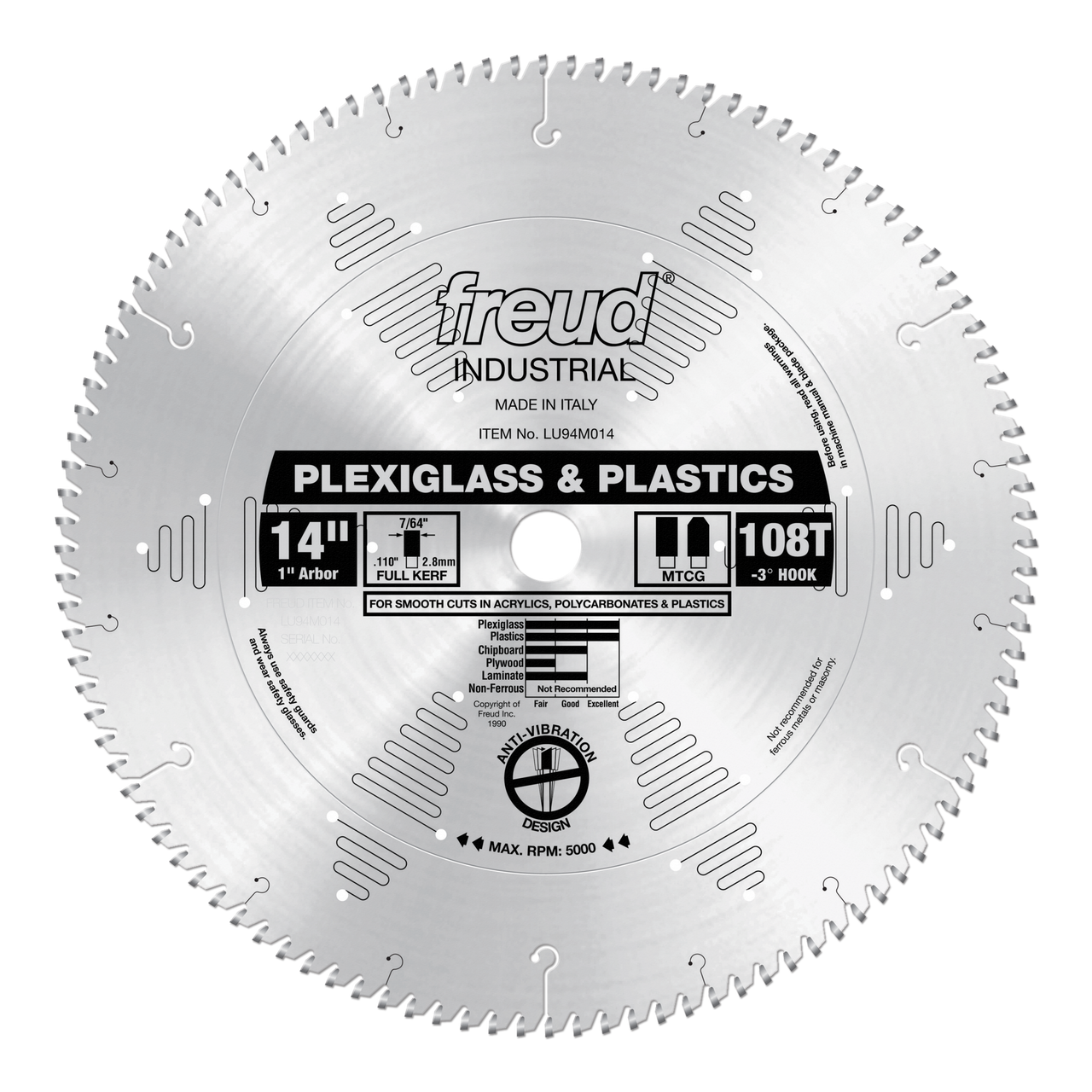 Freud LU94M SERIES Plexiglass,Plastics,Chip Board,Laminate